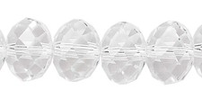 Crystal Clear Faceted Glass 8x5mm Rondelle Beads w/ 1-2mm Hole 1 Strand 46-48  