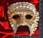  GOLDEN PEARL elaborate handmade rhinestone crystal CHARLES MONIZ mask masque — photo 1