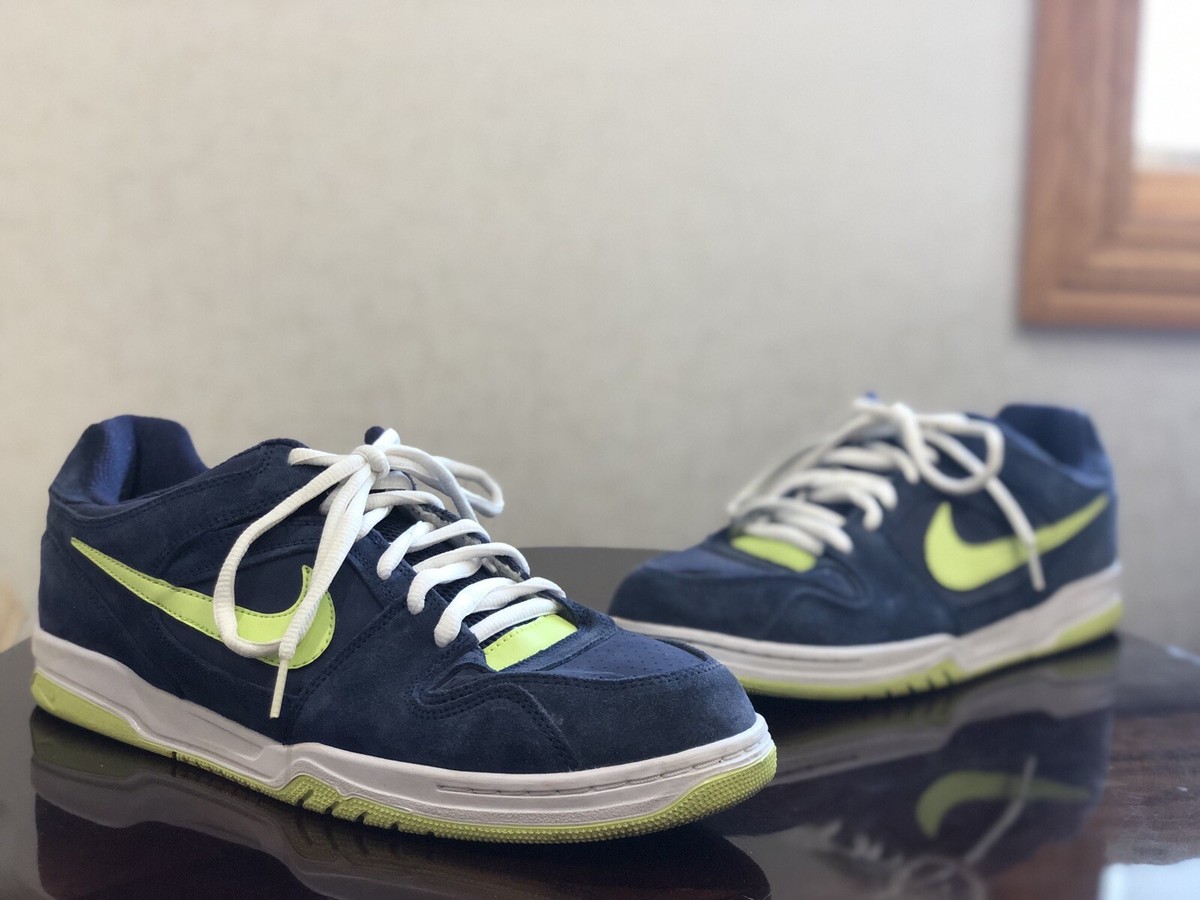 VINTAGE Nike Zoom Encore 6.0 Dark Blue Neon Green White SB 13