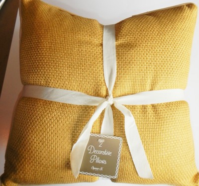 Threshold 2 Pack Yellow Decorative Houndstooth Toss Pillows 18 X 18 Set Of 2 Nautical Home Decor Pillows Nehabermis Home Garden