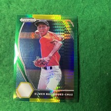 2021  Panini Prizm Draft Picks Green Yellow Hyper Elmer Rodriguez-Cruz #PDP105