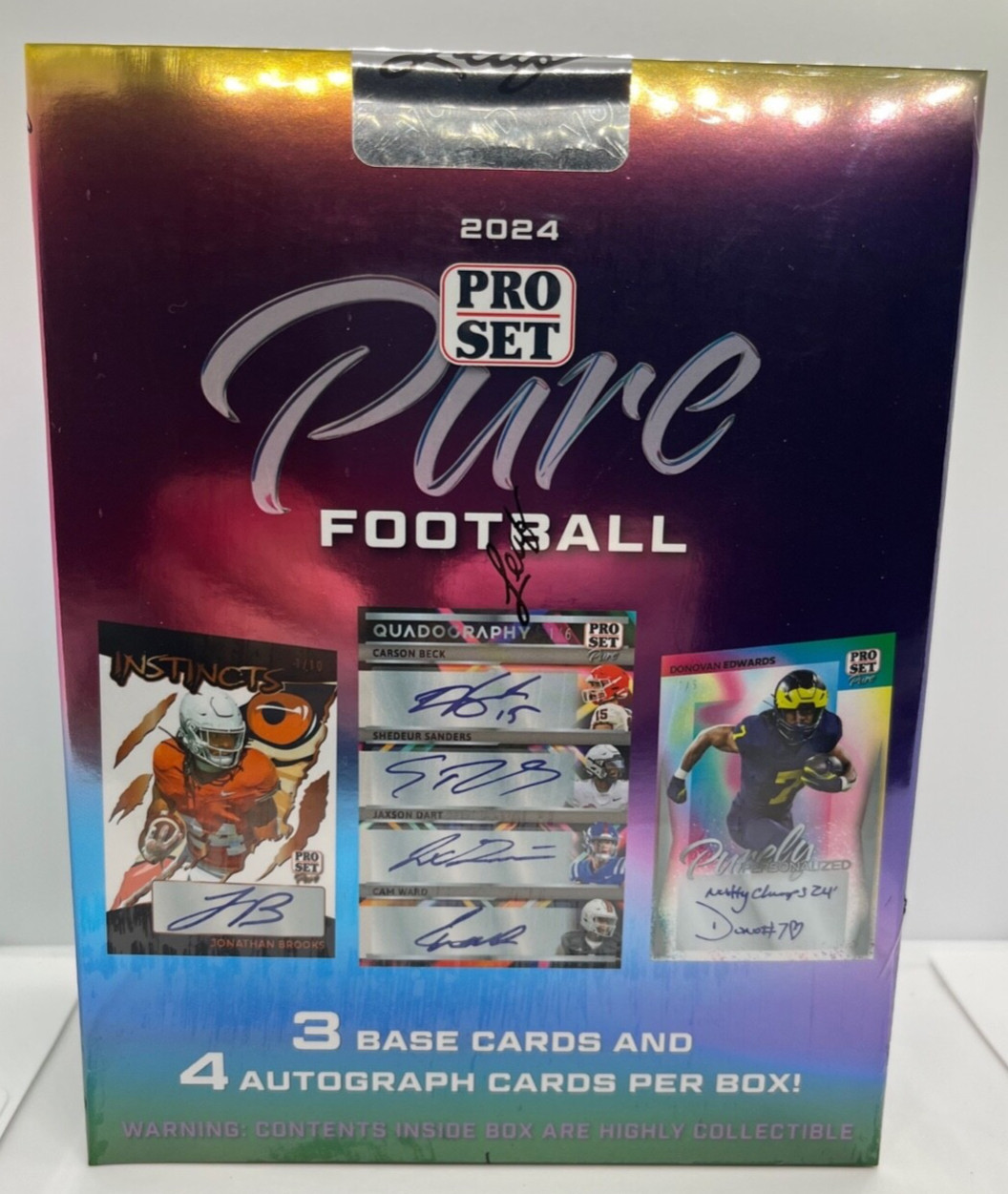 2024 Leaf Pro Set Pure Football Factory Sealed Box New Auto 4 Autographs 3 Base