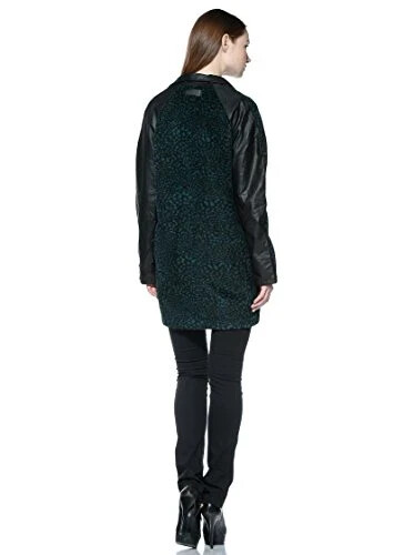 NEW $190 DIESEL JEDDITO OVERCOAT For Women's Blue, black, green MEDIUM - Picture 5 of 5