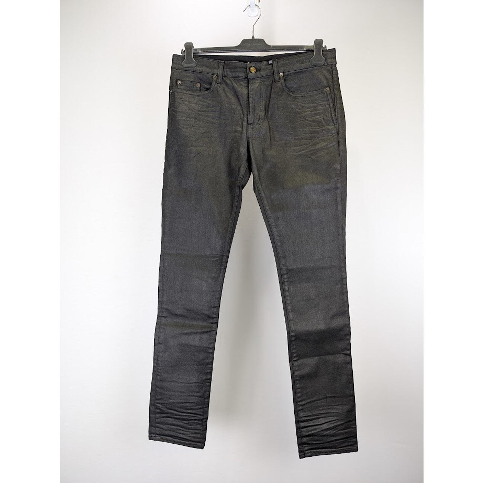 Jeans Saint Laurent Paris skinny 5 tasche bassi da notte neri nuovi con etichette 32