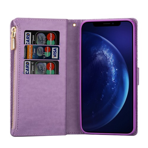 Glitter Wallet Case Strap Zipper Card Flip Cover for Huawei P40 P30 P20 Lite Pro - Picture 31 of 33