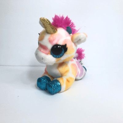 zuru coco surprise rainbow unicorn plush stuffed animal 5 inch blue glitter eyes