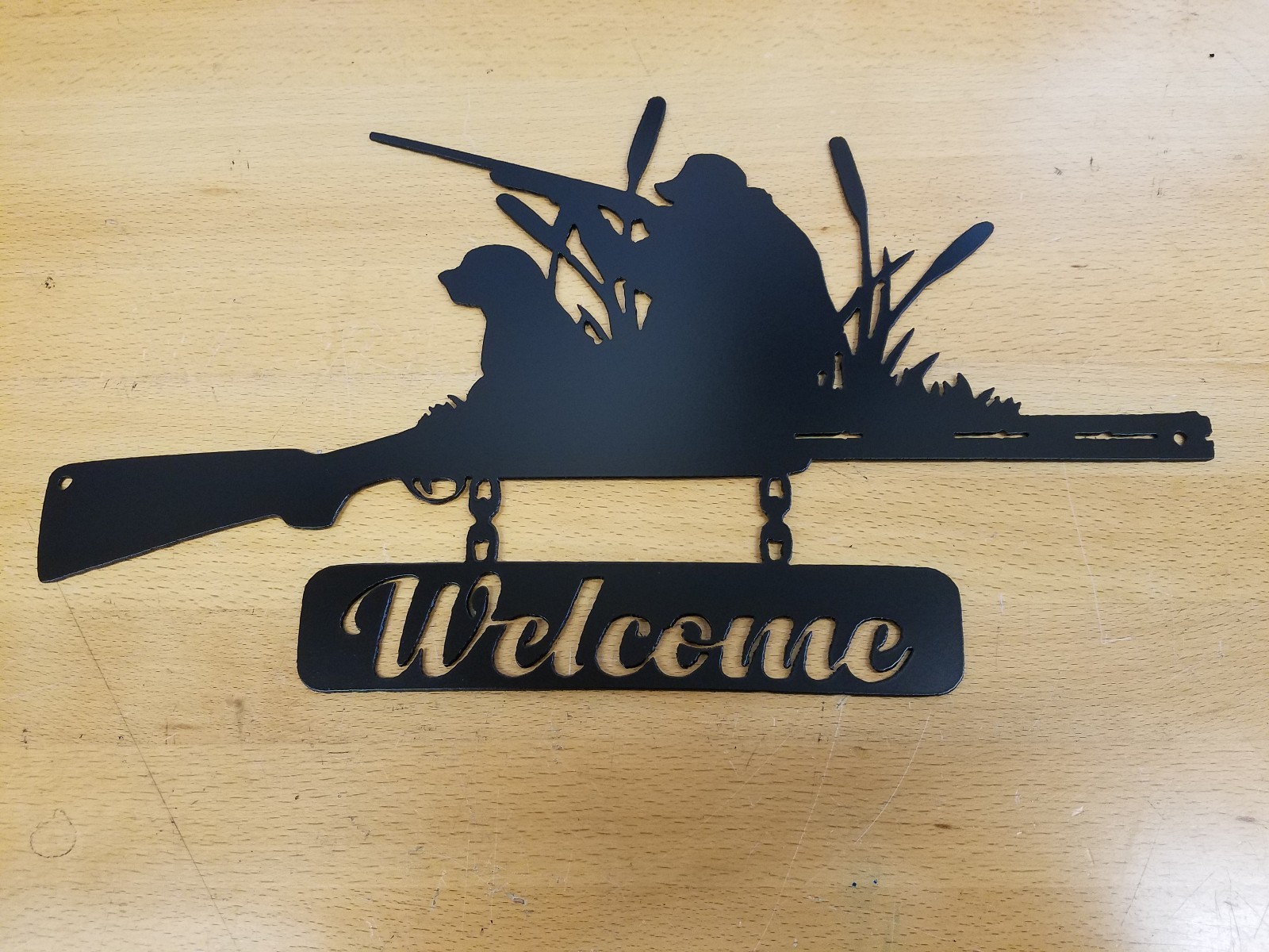 Hunter welcome Sign Metal Wall Art Plasma Cut Home Decor Gift Idea ...