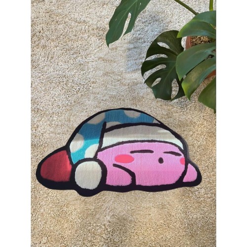 Alfombra de lana hecha a mano Sleepy Kirby acolchada a mano alfombra para sala de estar del hogar - Imagen 5 de 6
