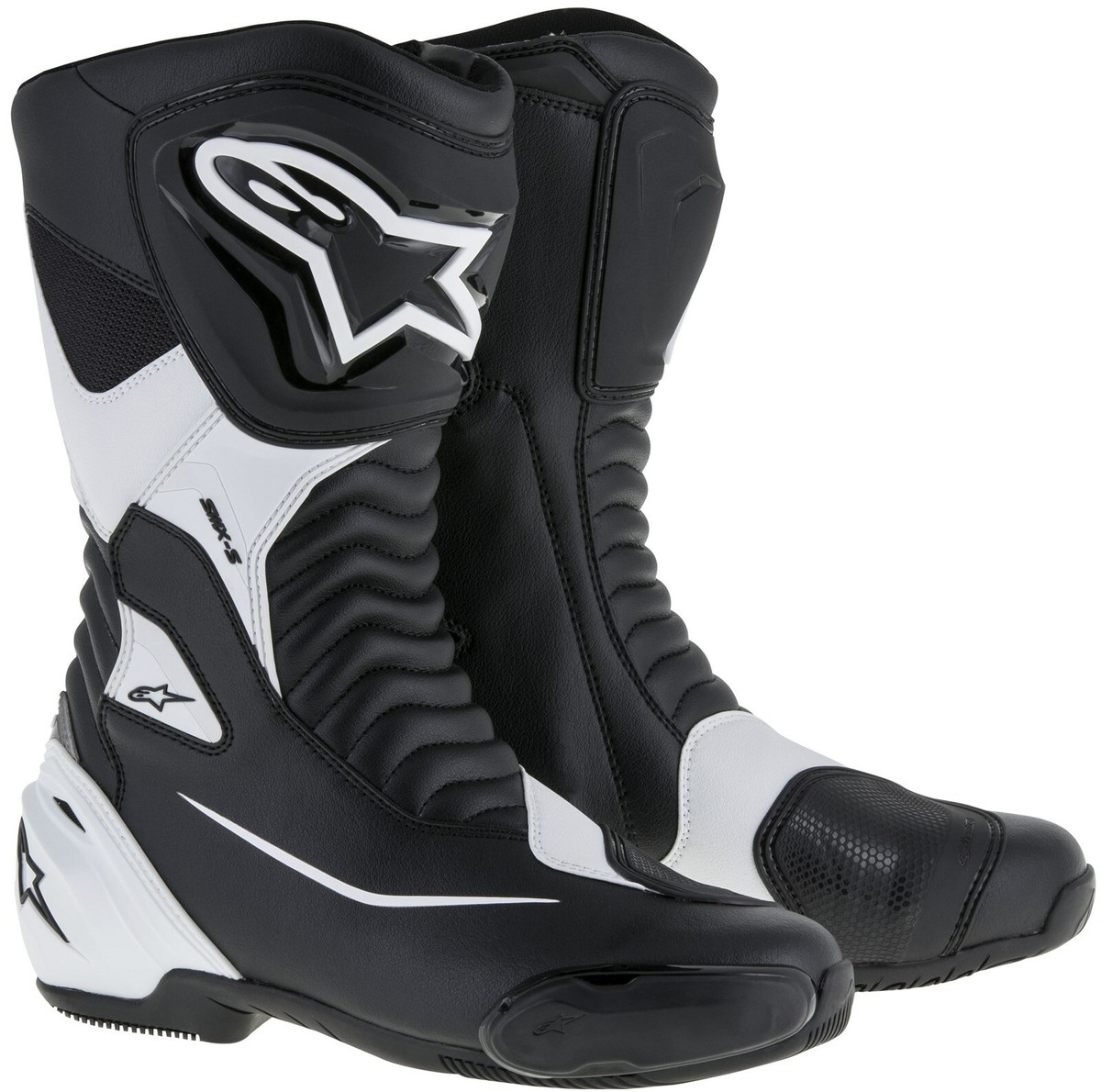 Alpinestars SMX S Sport Size 40 Motorcycle Boots Racing With Slider  Black-White