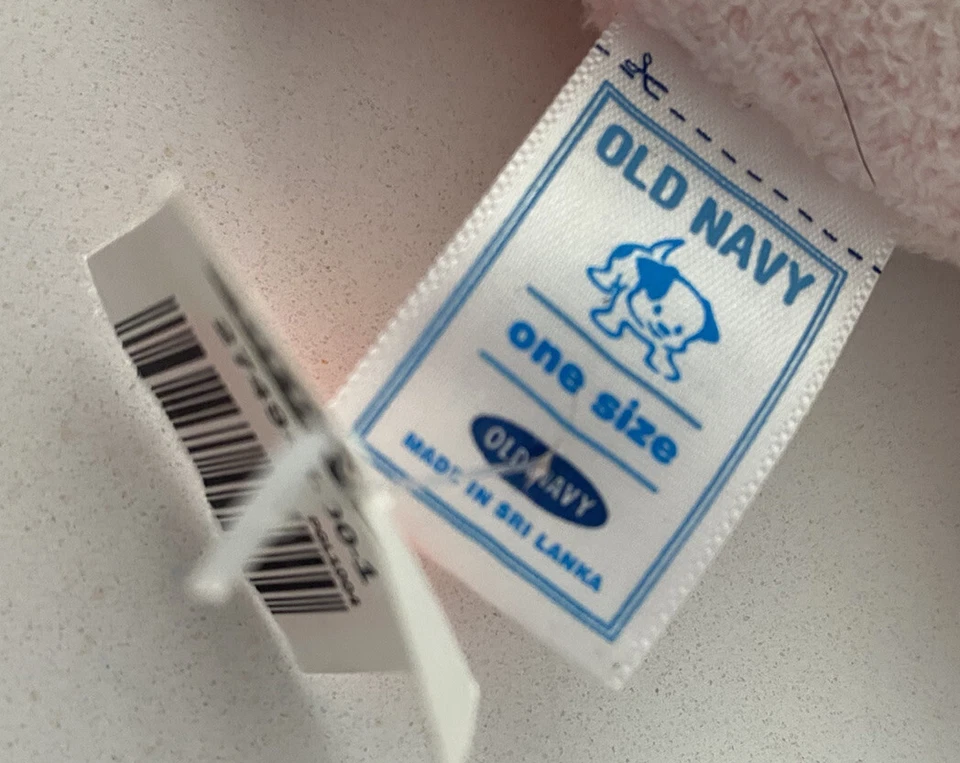 Old Navy Pink Bunny Rabbit Ring Rattle Plush 6" Stuffed Soft Baby Toy White - Image 2 of 3