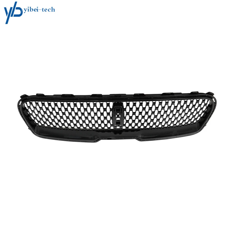 Parrilla para Lincoln Continental 2017-2020 con orificio para cámara parrilla delantera negra brillante Foto 3 de 4