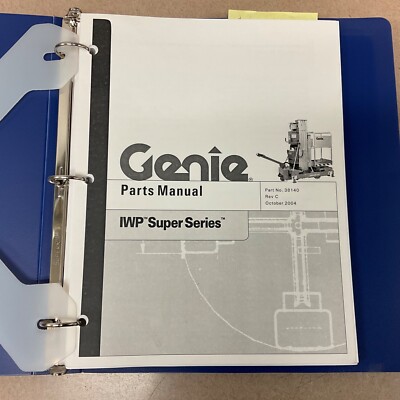 Genie IWP Super Series PARTS MANUAL BOOK CATALOG MAST LIFT BATTERY POWER 38140