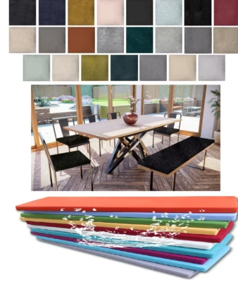 FOAM & UPHOLSTERY WAREHOUSE Wasserdichtes Indoor Bankkissen/Sitzauflage/Kallax Sondergrößen abnehmbarer Bezug