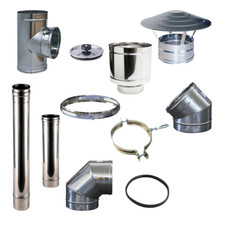 Tubi Inox 120 mm Tubo acciaio inox Ø 12 cm stufa legna pellet canna fumaria