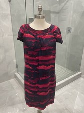 TORY BURCH RED& BLUE SHORT SLEEVE DRESS SIZE 10