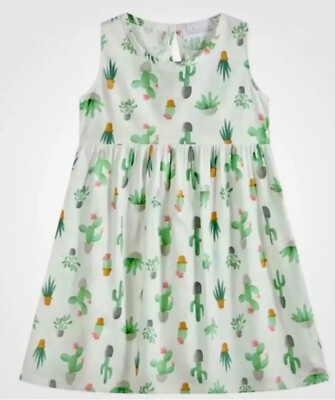 Little Girls Lil Cactus Tutu and Lulu Cactus Print Sleeveless Dress Size 3-4