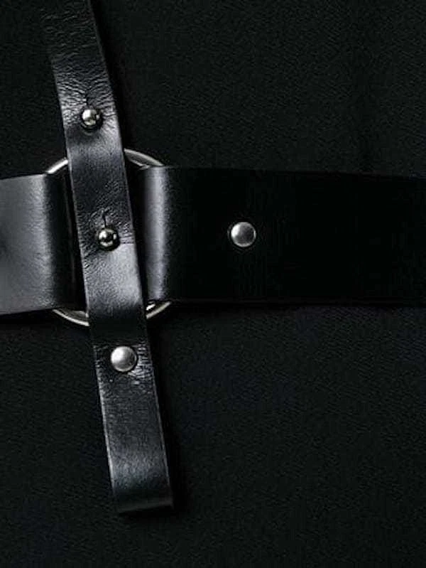 Minivestido Helmut Lang arnés de cuero de vaca negro para mujer talla 4 sin mangas 0031 Foto 2 de 4