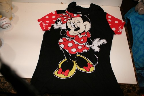 Womens Disney Minnie Mouse Polka Dot Hooded Character T-Shirt - 第 1/6 張圖片