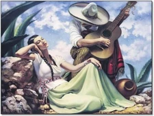 Mexican Art Painting Poster, Ethnic Art Painting Canvas Painting Wall Art Poster