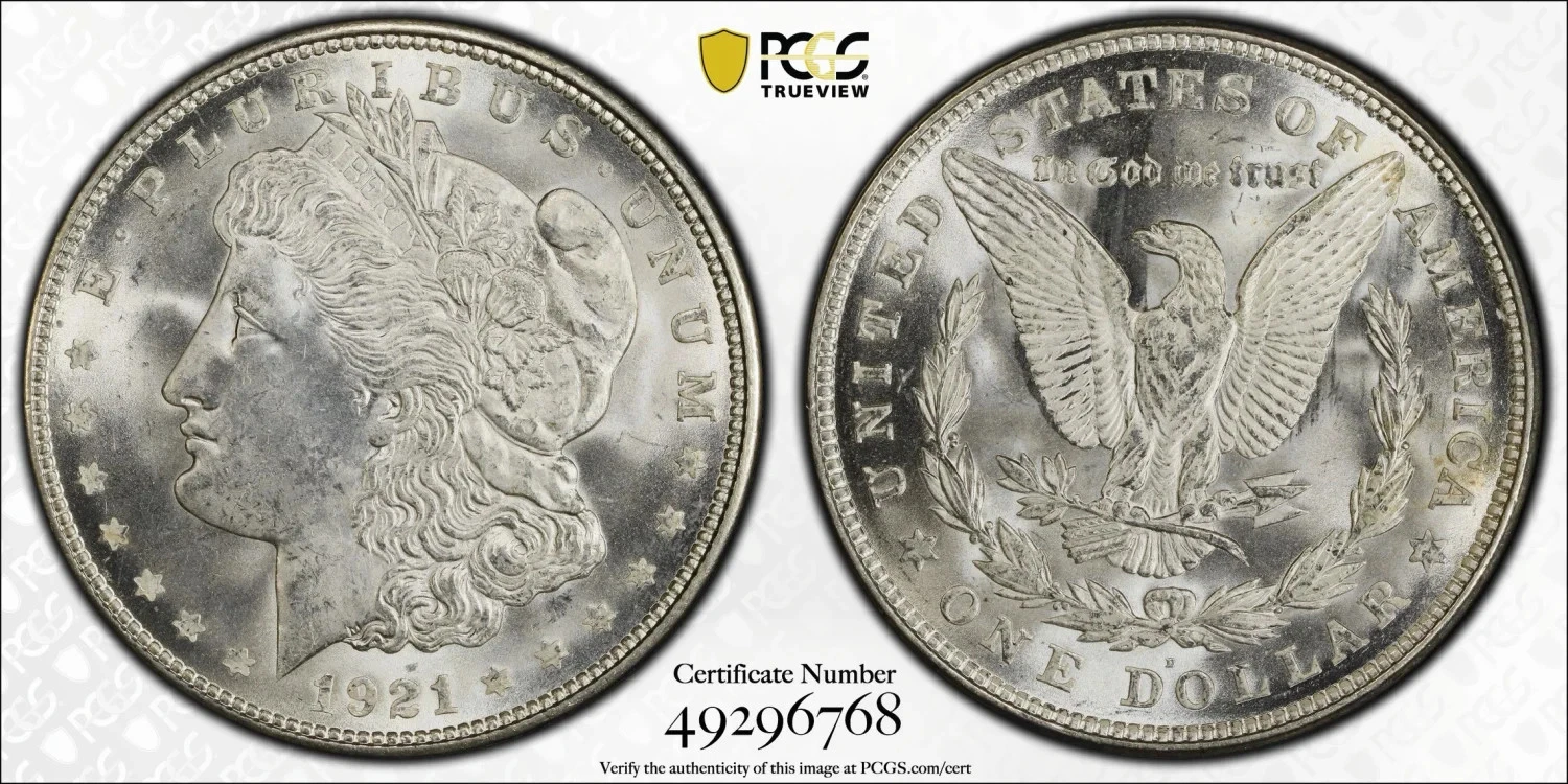 1921-D $1 PCGS MS67 Morgan Silver Dollar 49296768