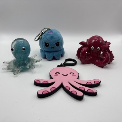 Octopus Collection - 2 Paperweights & 2 Keychain Bag Charms