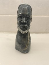 African Hand Carved Stone Male Bust/Head Tribal Sculpture Statue Art Heavy 5&rdquo;