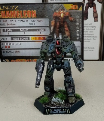 #ad Battletech Pro Painted Chameleon Mech With Pilot And Mech Cards $45.00