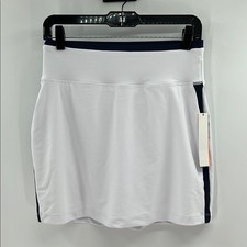 AQUA Athletics Stripe Skort - White/Navy - Sm...
