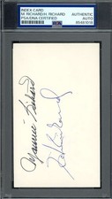 Maurice Henri Richard PSA DNA Autographed 3x5 Index Card Signed