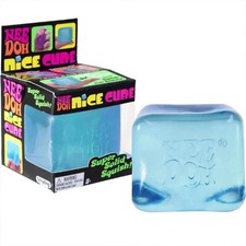 Nee Doh Nice Cube Stress Crunchy Sensory Fidget Toy Squishy Squeeze Blue Colory