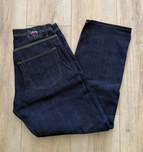 Stussy Wide Fit Relaxed “Rough & Rugged Denim” Raw Indigo Jeans - Size 32 (New)