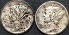 1940-S 1941 MERCURY SILVER DIME LOT 2 pc