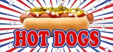 Hot Dogs DECAL Concession Food Truck Cart Vinyl Sticker CHOOSE YOUR SIZE 
