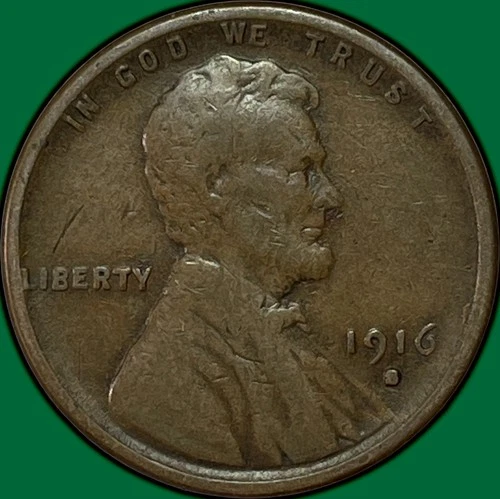 1916-S Lincoln Wheat Cent Fine F Coin #34911