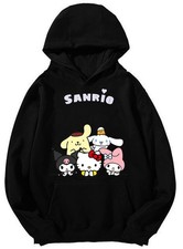 Sanrio Character Group Hoodie - Hello Kitty  Friends Design Unisex Hoodie