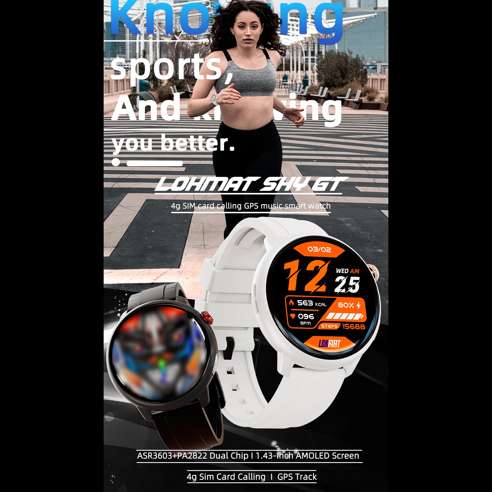 LOKMAT Foreign Trade SKY GT Student Phone Smart Watch SIM Card 4G Full SMSL