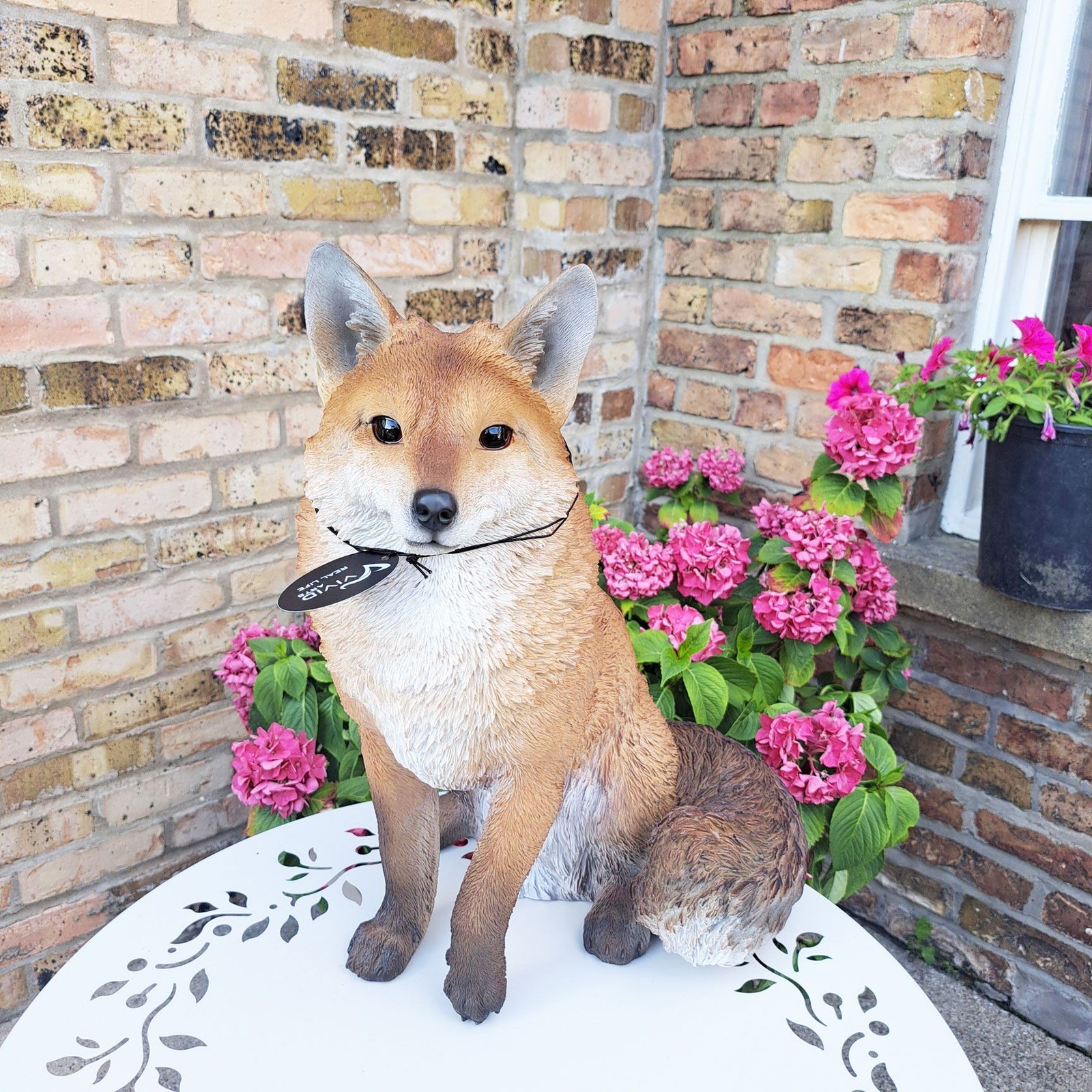 Sitting Fox - Lifelike Garden Ornament - Indoor or Outdoor - Real Life