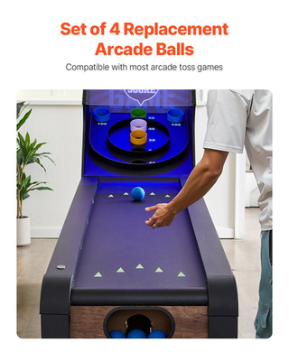 VEVOR Roll and Score Classic Arcade Game Ball, 4-pack Replacement Set, Arcade Ac