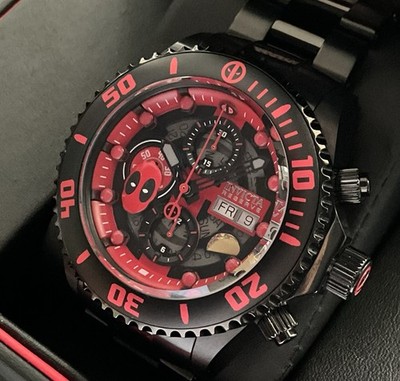 LE /3000 Invicta Marvel Deadpool Swiss Automatic Chronograph Watch 