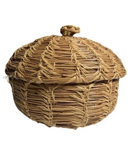 Handwoven Lidded Basket • Pine Needle / Sweetgrass •  Trinket Box w/ Free Mini