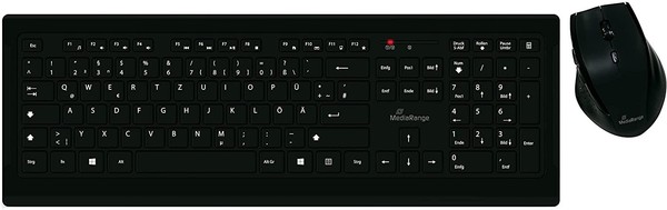 MediaRange Kabelloses Funk-Tastatur 5 Tasten Funk-Maus Deutsches Qwertz MROS104-image