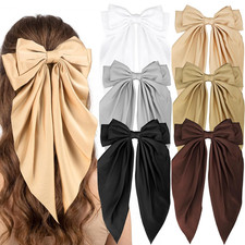 6 Piezas Arcos Largos de Pelo Grande a Granel, Lindos Accesorios para Mujeres Niñas - Cordón Grande