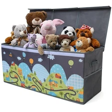 Extra Large Toy Storage Organizer with Lid - Sturdy, Collapsible Toy Chest St...