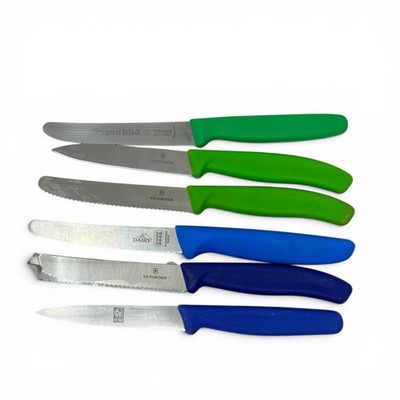 Victorinox Giesser ICEL Stainless Serrated Breakfast Utility Knife Lot 6 Pcs