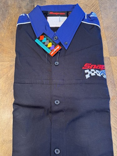 Snap-On NASCAR Pit Crew Racing Mechanic Button Embroidered Shirt Men's XL NIP - Picture 2 of 7