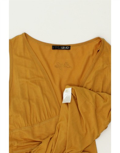 LIU JO Womens Sleeveless Blouse Top IT 44 Medium Yellow Viscose CG53 - Picture 3 of 3