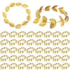 40 Pcs Gold Laurel Crown Leaf Headpiece for Women, Greek Goddess Toga Party Deco