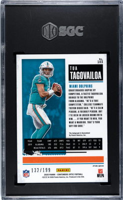 2020 Panini Contenders Optic Tua Tagovailoa Rookie AUTO RED /199