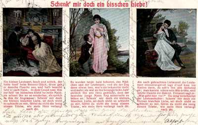 AK  1907 ''Schenk mr doch ... Liebe'' - 3er Bild - Verlag: H. Heydecke Brauschweig