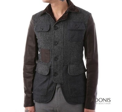 Dsquared2 Hahnentritt Lederärmel Jacke 30395599